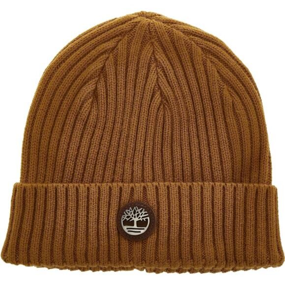 Mens Ribbed Watch Cap With Logo Plate - Picture 2 of 5